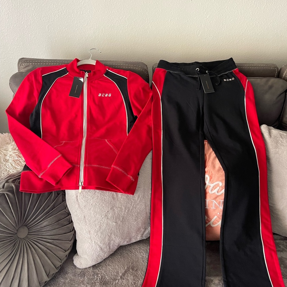 BCBG Red and Black Tracksuit Set (SOLD)